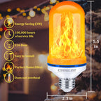 CPPSLEE Upgraded LED Flame Light Bulbs, 4 Modes Flickering Light Bulbs, E26 Base Fire Flame Bulb for Halloween Decorations Outdoor, Christmas Lights Patio Indoor Home Decor (Yellow, 2 Pack)