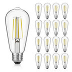 Gozelux Vintage LED Edison Bulb Dimmable 60W Equivalent 750 Lumens, 6W Edison Light Bulbs Daylight White 5000K, Antique ST58 LED Filament Bulb E26 Base, CRI 90+, Clear Glass, Pack of 16