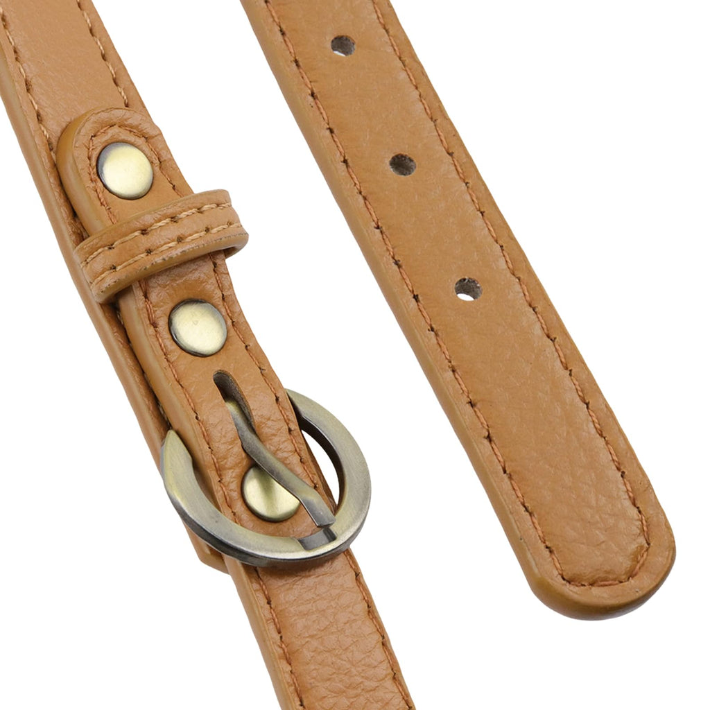 Semetall 2pcs PU Leather Purse Straps, Adjustable Purse Handles Bag Straps Replacement for Shoulder Handbag,Brown
