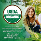 Zazzee USDA Organic Cranberry 25:1 Extract, 500 mg per Capsule, 180 Vegan Capsules, 6 Month Supply, Certified Kosher, Standardized, Concentrated 25X Extract, 100% Vegetarian, Non-GMO, Made in The USA