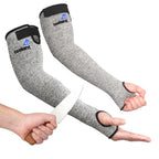 OriStout Cut Resistant Farmers Sleeves with Thumb Hole, Arm Protectors for Thin Skin and Bruising, for Gardening, Welding, Kitchen, Arm Guards for Biting, Pet Grooming, Grey, 1 Pair