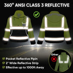 TICONN Reflective Rain Jacket Safety Jacket, Waterproof Hi Vis Rain Coat, Class III High Visibility Coat (Yellow&Black, L)