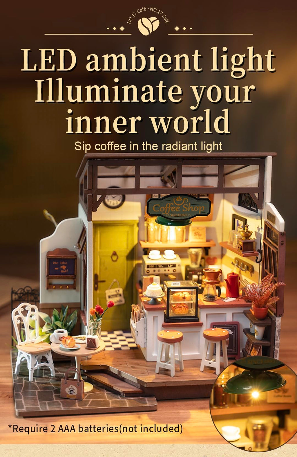 Rowood DIY Miniature House Kits for Adults-NO.17 Cafe