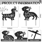 LIRAVENO Dachshund Garden Stakes Decorations - 2 Pcs Dog Statues Decor Set