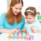 Toyvian 6 Rolls of Sticky Ball Tape Candy Color Decompression Adhesive Tape for Adults DIY Rainbow Ball Toy