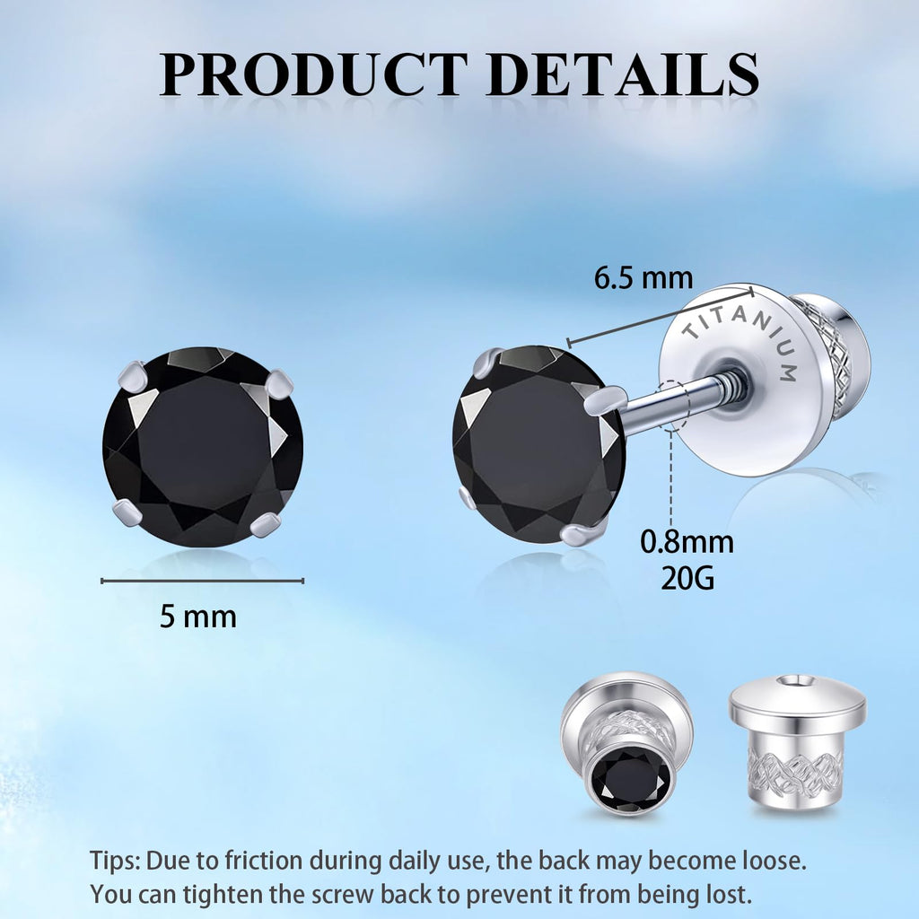 Limerencia Hypoallergenic G23 Implant Grade Titanium Screw Back Earrings