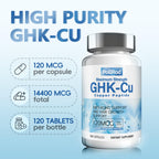 PollRod GHK-Cu Copper Peptide Supplement, 120 Capsules. It Helps Enhance Skin Elasticity, Nourish Hair and Nails. It is a Non-Genetically Modified Product. Each Capsule Contains 120Mcg.