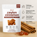 LIRAE Ceylon Cinnamon - 300 Softgels 7200mg Equivalent with MCT Oil – Highly Bioavailable Herbal Supplement Made with True Ceylon Cinnamon – Non-GMO, Gluten Free – Gentle Daily Support (1)