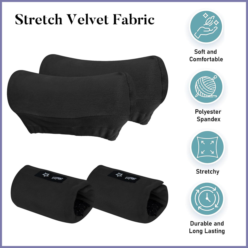 SPRING SEAON Underarm Crutch Pads, Velvet Padded Crutches Covers Non Slip Padding Cushion Crutch Accessories （black）