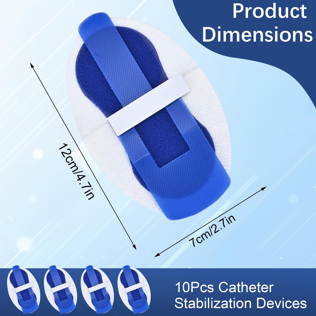 BeHerk Foley Catheter Stabilization Device, Self Adhesive Catheter Tube Urinary Leg Bag Holder Sticker, Catheter Supplies for PEG/G/Feeding Tube Holder Accessories, Pack of 10