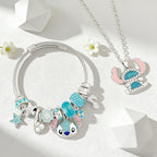 AmaaLeaf Cute Anime Cartoon Charm Bracelet, Adjustable Bangle and Necklace Jewelry Set Gifts for Women on Birthdays, Holidays (Set 1)