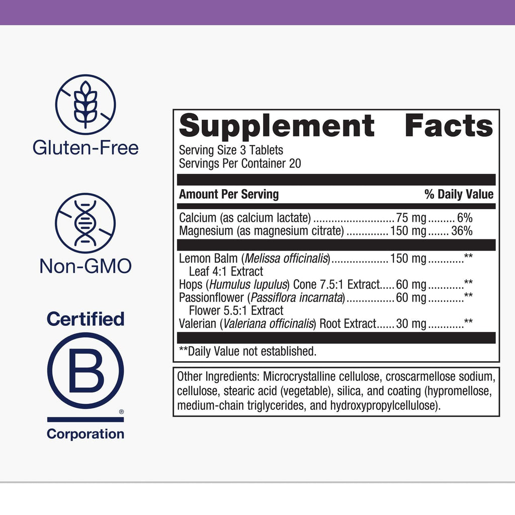 Metagenics MyoCalm Plus - Muscle Relaxation & Stress Support with Passionflower, Valerian, Lemon Balm, Magnesium & Calcium - Supports Sleep Quality - Non-GMO, Gluten-Free, Vegetarian - 60 Tablets