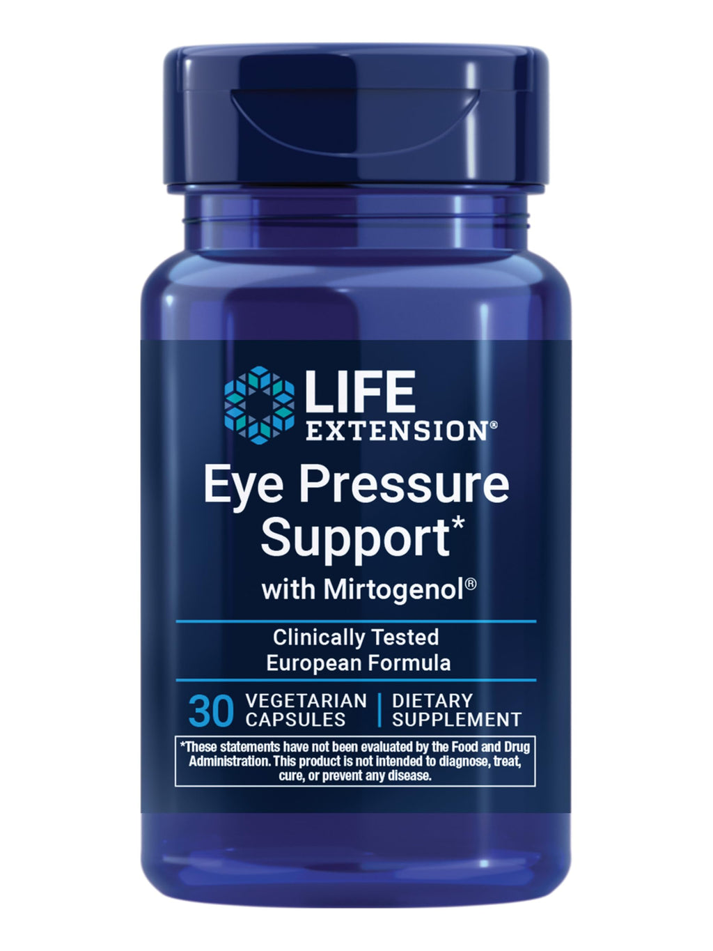 Life Extension Eye Pressure Support with Mirtogenol - Eye Health Supplement for Healthy Eye Pressure - with French Maritime Pine bark – Gluten-Free, Vegetarian, Non-GMO - 30 Capsules