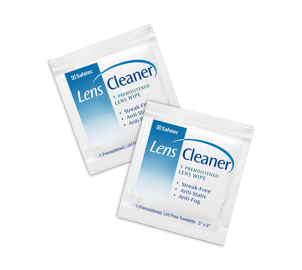 Safetec Lens & Eyeglasses Cleaning Wipes, Pre-Moistened Wipes (2 Pack of 100ct Boxes - 200 Cleaning Cloths)