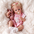 BABESIDE Reborn Baby Dolls Bettie - 17 Inch Soft Body Realistic Baby Doll Girl Lovely Awake Blond Curly Hair Girl Doll Handmade Real Life Baby Dolls with Gift Box for Kids Age 3+ Collectors