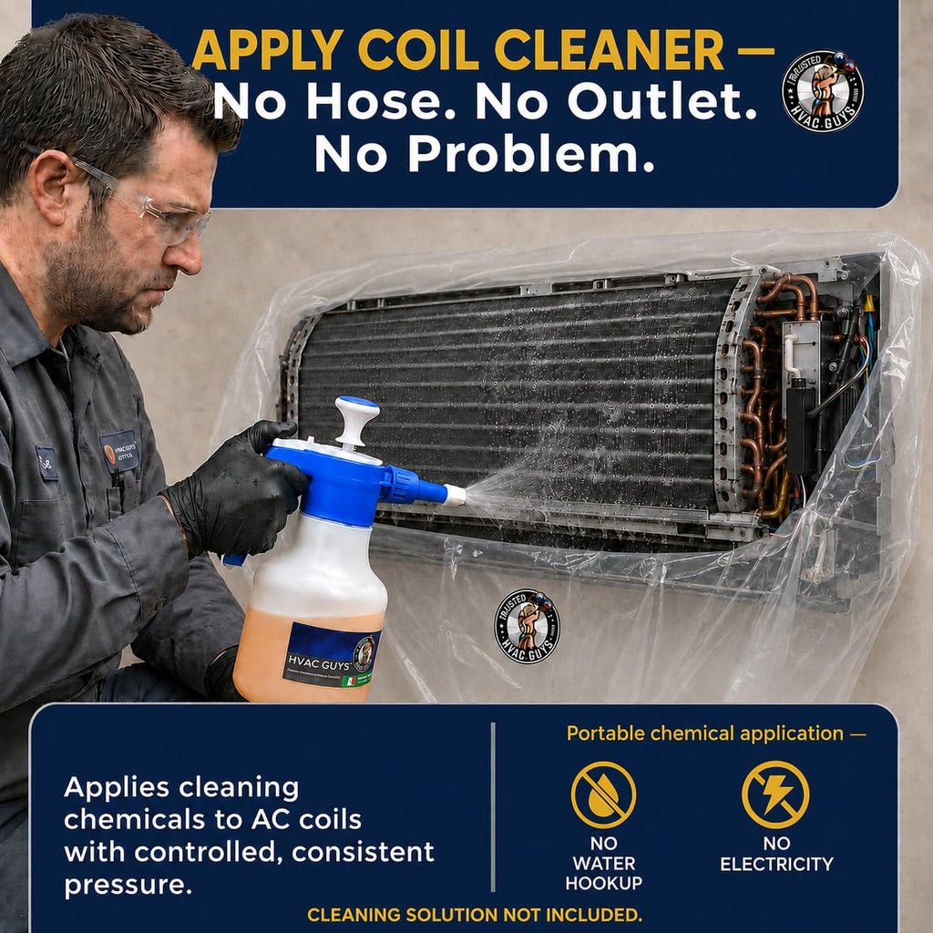 HVAC Guys Handheld Chemical Pump Sprayer with 360° Spray Angle