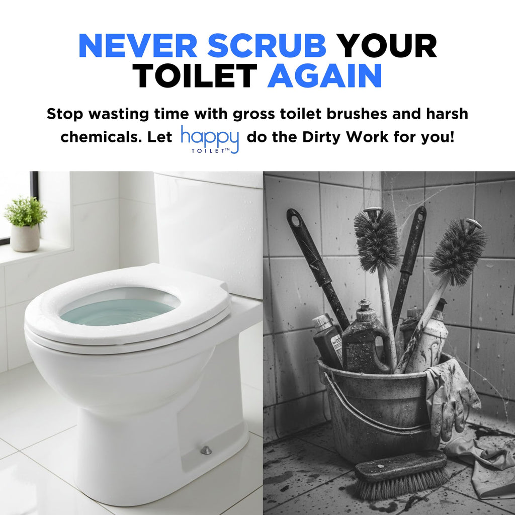Happy Toilet Cleaner Deuce - Compatible w Kohler Toilets & Canister Flushing Systems - Automatic Toilet Bowl Cleaner - Easy to Install Toilet Tablet Holder, Self-Cleaning Toilet System