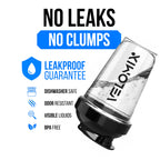 VELOMIX -2 Pack- 20 oz Protein Shaker Bottles for Protein Mixes - 2x Wire Whisk | Leak Proof Shaker Cups for Protein Shakes and Pre Workout | Protein Shaker Bottle Pack (Clear Prime)