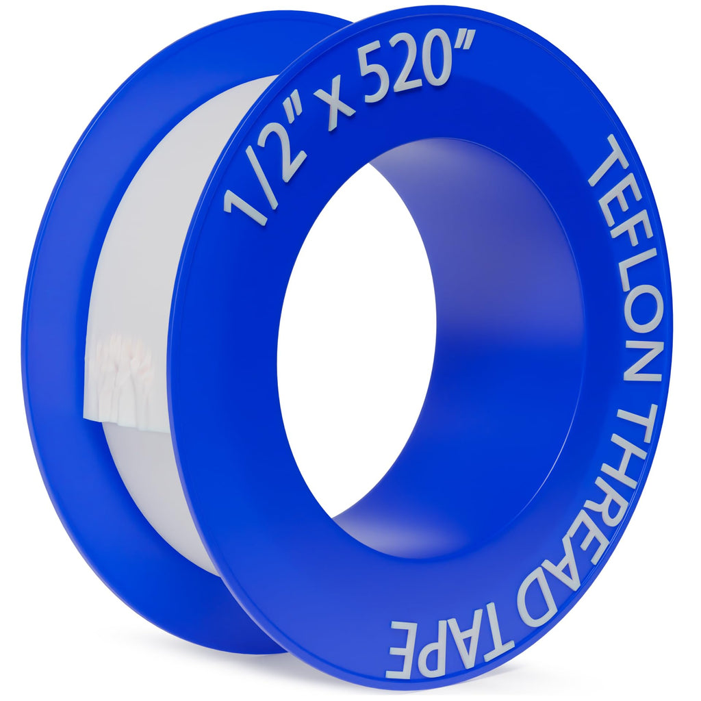 D-NYX 10 Rolls Extra Long Teflon Tape 1/2 Inch(W) X 520 Inches(L) - Plumbers PTFE Tape – Thread Seal - Perfect for Shower Heads and Pipe - Home Plumbing Pipe Sealing - Sealant Tape
