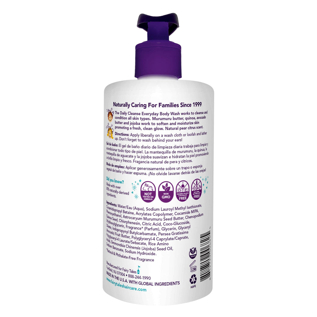 Fairy Tales Daily Cleanse Kids Body Wash | Kids Soap With Gentle, Clean Natural Ingredients | Sulfate Free, Silicone Free, Body Wash for Boys and Girls - 16 oz. (2 Pack)
