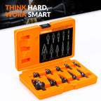 THINKWORK 5 Pcs Four Spiral Flute Step Drill Bit Set & 5 Pcs Countersink Drill Bits with Tool Box, Nitriding HSS Drill Bits for Metal, Aluminum, Wood, Plastic