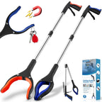TOPGROT 32” Grabber Reacher Tool, 2-Pack Foldable Reacher Grabber Pickup Tool with 90° Rotating Jaw & Magnets, Trash Picker Upper Grabber, Lightweight Grabbers for Seniors Heavy Duty