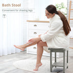 LUE BONA HDPS Shower Benches for Inside Shower, Gray Shower Stool for Shaving Legs with Shelf, Waterproof Shower Chair Seat for Spa Bathroom, Weather Resistant/Non-Slip/Handles/Indoor or Outdoor Use
