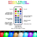 Mlambert 48FT Outdoor Patio RGB Cafe String Lights with Remote, Black
