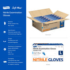 Supmedic Nitrile Exam Glove, 3.5 mil Disposable Medical Gloves Powder-Free Latex-Free Food Safe Cleaning Cooking,1000 pcs Blue (Large)