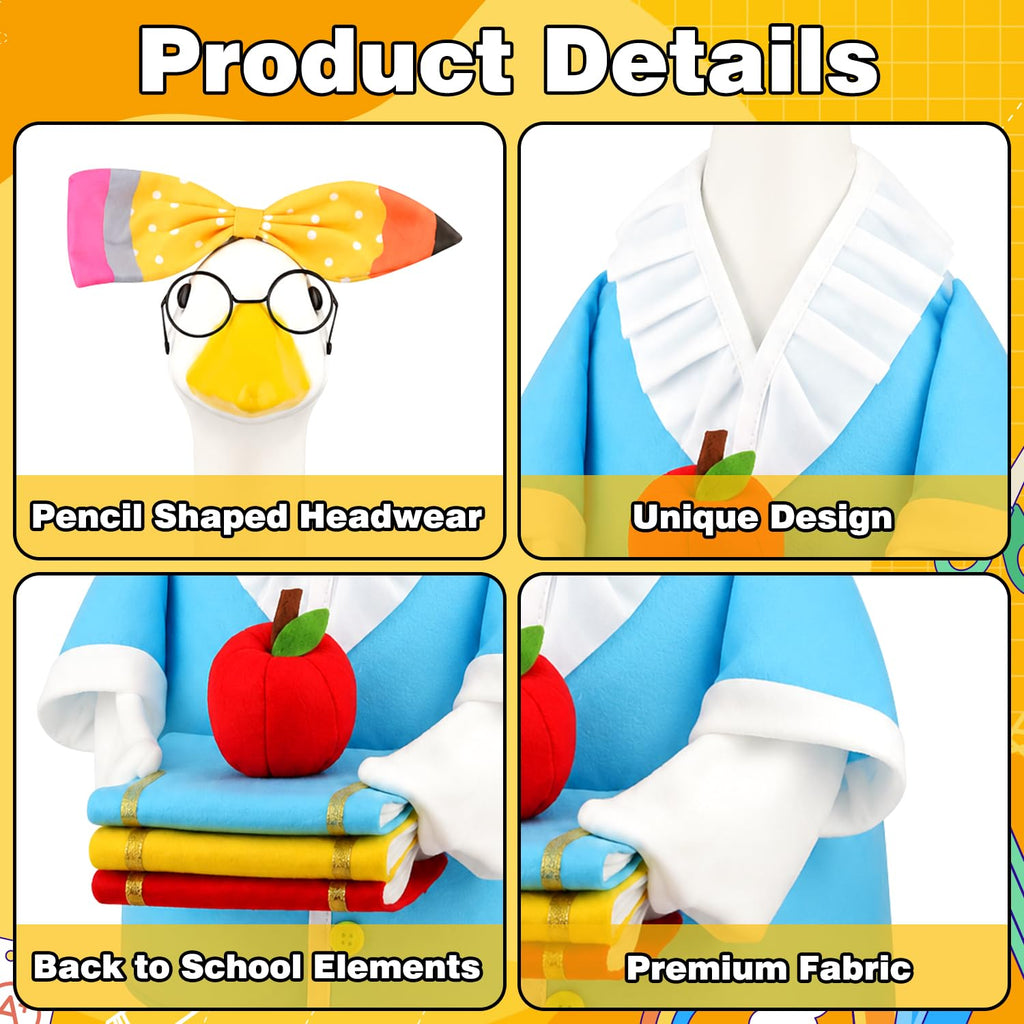 Aymolas Back to School Porch Goose Outfits Teacher Goose Costume