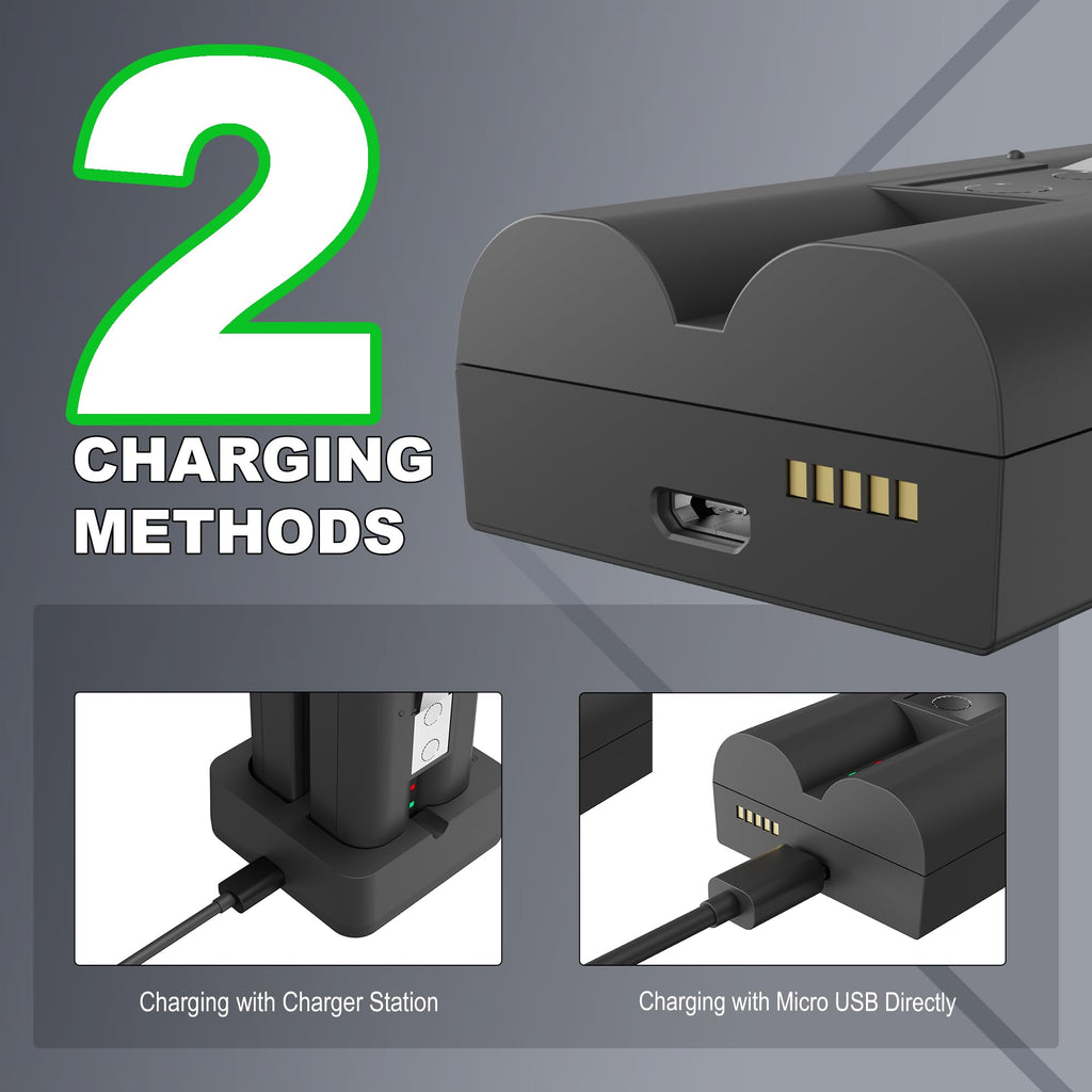 4-Pack Replacement Battery for Ring Doorbell - 6040mAh Rechargeable Camera Batteries with Charger Station for Ring Video Doorbell 2/3/3 Plus/4, Spotlight Cam, Stick Up Cam and Peephole Cam Indoor