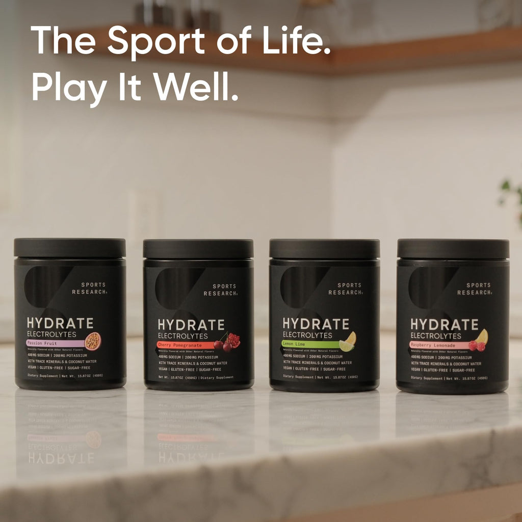 Sports Research Hydrate Jars - Sugar-Free & Naturally Flavored with Vitamins, Minerals, and Coconut Water - Supports Hydration - Lemon Lime