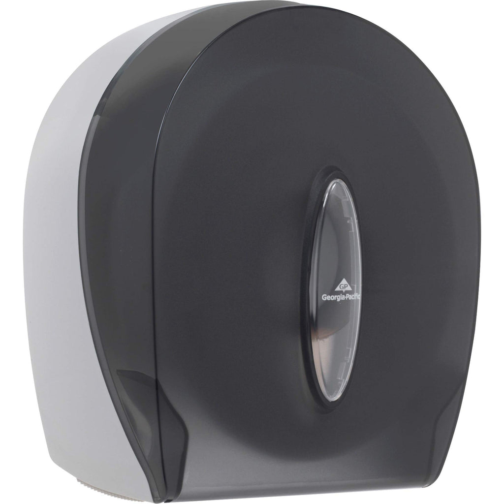 Georgia-Pacific Single-Roll Jumbo Toilet Paper Dispenser by GP PRO (Georgia-Pacific), Translucent Smoke, 59009, 10.610" W x 5.390" D x 11.290" H