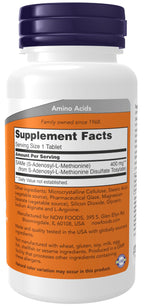 NOW Foods Supplements, SAMe (S-Adenosyl-L-Methionine) 400 mg, Nervous System Support*, 60 Tablets