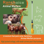 RANCH CHOICE Rechargeable Livestock Prod for Cows Sheep Electric Cattle Prod for Cow Dog Hog Animal Prod with Flexible Shaft (Total 43 INCH)