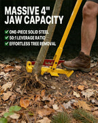 Maukeep Heavy Duty Tree Puller (0-4"), Large Sapling Puller, Manual Tool Uses High Leverage to Fully Uproot Stubborn Shrubs, Vines & Saplings | Ergonomic Heavy Duty Garden & Landscaping Tool (Yellow)