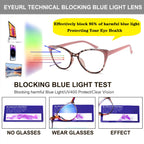 EYEURL 5 Pack Reading Glasses for Women-Cat Eye Blue Light Blocking Readers Fashion Computer Glasses with Spring Hinge Anti-Glare Readers for Women 1.5