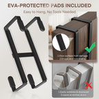 FYY Over The Door Hooks, 2 Packs Double Sided-Hanger Fits Doors 1-7/8"Black