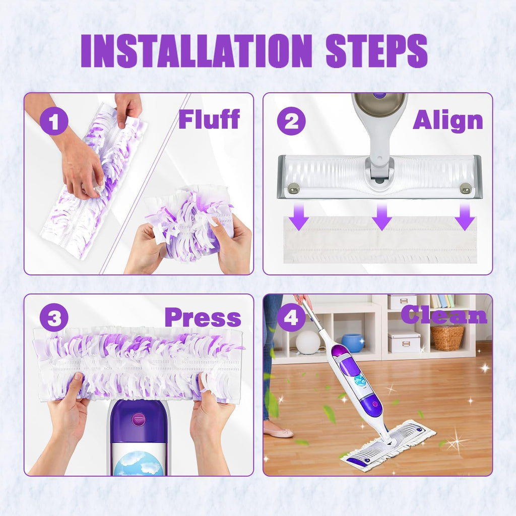 60 Pack Disposable Power Mop Refill Pads for Swiffer PowerMop - Multi-Surface Floor Cleaning Mop Pads, Compatible with Swiffer Wet Pads Refill, 12 Layers Thickened | 5X Cleaning Power