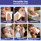 Large Disposable Face Towels 200 Count, 10"×12" Ultra Thick Premium Biodegradable Facial Towels, Makeup Remover Dry Wipes, Soft Face Towelettes for Sensitive Skin, Skincare and Women Cleaning