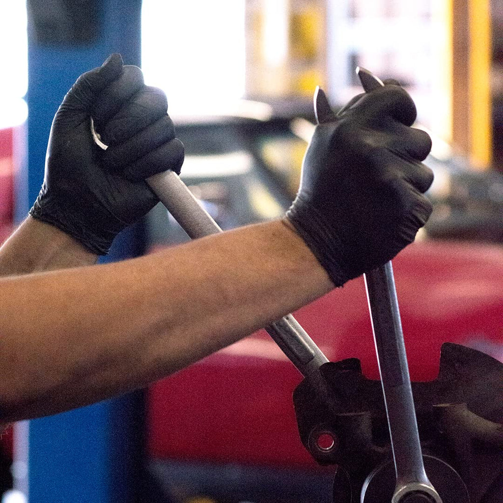 1st Choice Nitrile Gloves, Disposable, Latex-Free, Black, 6 Mil, for Mechanics, Cleaning, Automotive, Large, 2 Cases of 1000