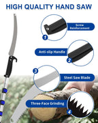 SKGPOLE 26FT Reach Pole Saws for Tree Trimming, Manual Pruning Pole Saw with 5-20FT Telescoping Extension Pole, Tree Pruner Tree Trimmer with 19" 3X Detachable Saw for Yard Garden Trees Palms Shrubs