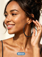 Big Earrings For Women 80mm Oversize Womens Statement Jewelry Stainless Steel Large Hoops Black Hoop Earrings