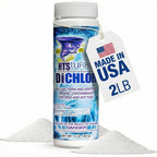 HTS Turbo Chlorine Granules for Hot Tubs and Spa - 2 lbs (32 oz) Made in USA | Stabilized Dichlor, Fast-Dissolving Granular Chlorine Sanitizer | Hot Tub Spa Water Care Treatment