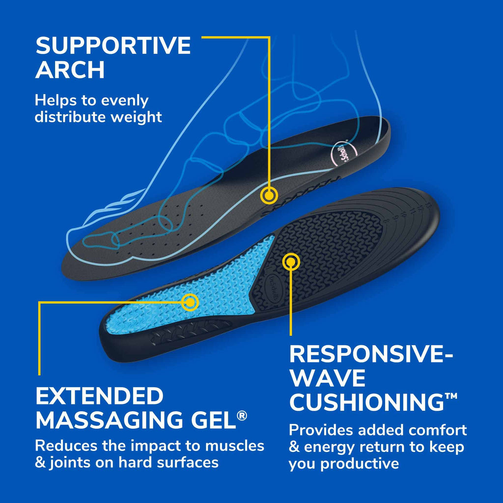 Dr. Scholl's Work All-Day Superior Comfort Insoles (with) Massaging Gel®, Men, 1 Pair, Trim to Fit (Pack of 2)