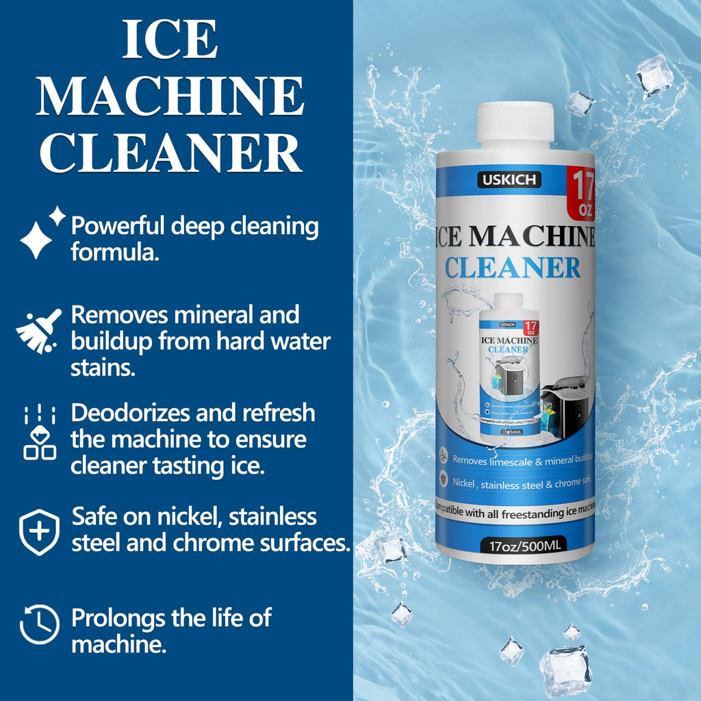 USKICH 4 Pack Ice Machine Cleaner Maker Descaler-68 fl oz Nickel Safe Descaler,Ice Maker Cleaner Solution Compatible with Ice Machine Brands Scotsman,KitchenAid,Hoshizaki