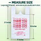 YovhVon 2000 Count Plastic Bags with Handles, T-Shirt bags, Thank You bags, Grocery bag, Shopping bag, |for Store, Supermarket, Retail, Carry, Pack|, White, 1/6 Barrel, Large Size 11"x6"x21"