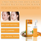 4Pcs Turmeric Wash and Care Three Piece Set,Turmeric Trio: Facial Wash,Cleansing Mousse & Soap for Skin Care,Turmeric Cleansing Exfoliating Pads,Turmeric Face Wash for Face & Body