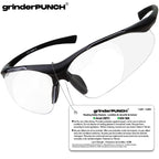 grinderPUNCH Full Lens Magnification Safety Glasses Readers ANSI Z87 Impact Resistant Diopter Magnifying Reading Glasses (+2.00 Diopter)