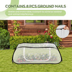 2Pack 45''x22''x18'' Pop Up Raised Garden Bed Cover -Instant Plant Protection Against Bird, Pests & Squirrel，Plant Net Cover for Raised Bed with Zipper Door for Protecting Vegetable Row
